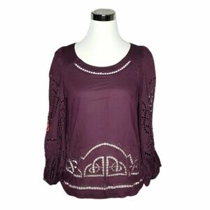 Anthropologie Meadow Rue Crochet Detail Top